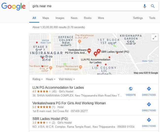 Google, Bitches near me, Search Engine, Addresses of girls, Paying Guests, Hostels, Women, Woman, Girls, Ladies, Offbeat news