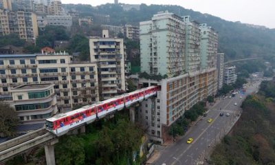 Metro Train, Chongqing, China, Nineteen storied building, Mountain City, World news