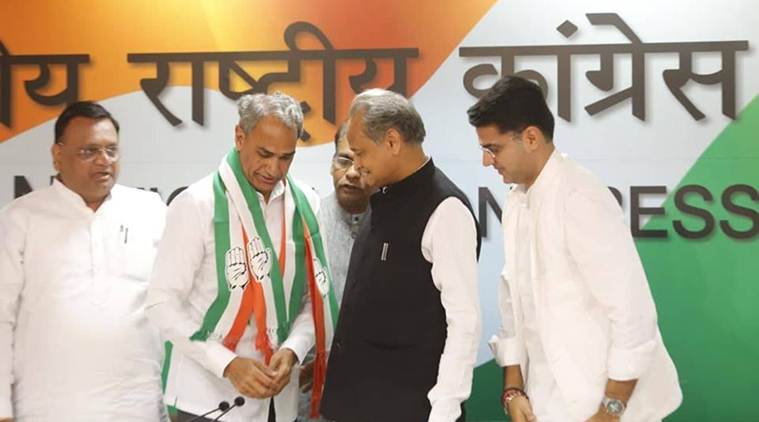 Harish Meena, Sachin Pilot, Ashok Gehlot, Rajasthan BJP MP joins Congress, BJP MP, Congress, Bharatiya Janata Party, Assembly polls, Assembly election, Politics news