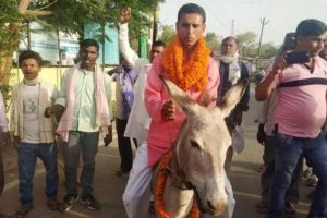 Mani Bhushan Sharma, Lok Sabha elections, Lok Sabha polls, Donkey, Nomination paper, Jehanabad, Bihar, Regional news