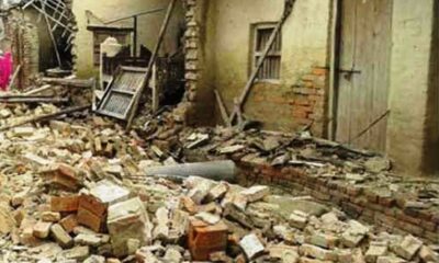collapse of raw wall in Auraiya UP