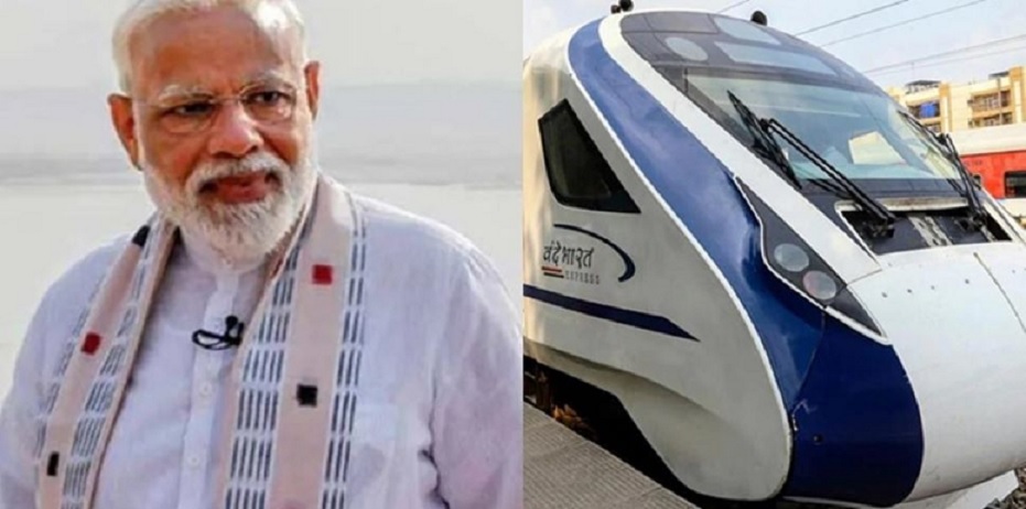 PM Modi shows green signal to two Vande Bharat trains