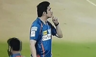 Gautam Gambhir gesture to RCB fans