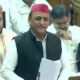 Former CM and Leader of Opposition Akhilesh Yadav in UP Assembly today