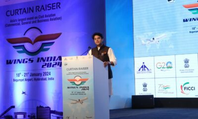 Jyotiraditya Scindia at the inaugural session of Civil Aviation Conclave and Exhibition Wings India 2024