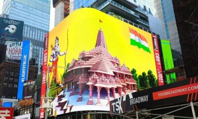 World rejoices at Pran Pratishtha, 3D pictures of temple at Times Square